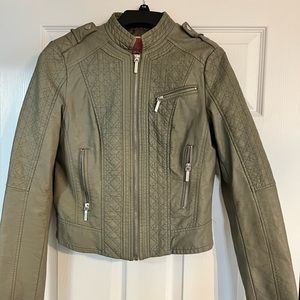 Women’s Gray Leather Jacket